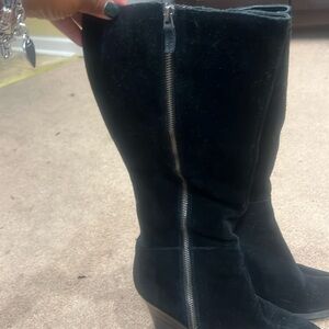 Franco Sarto, Black suede-knee boots, women’s size 8